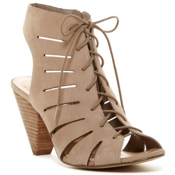 Vince Camuto Shoes - Vince Camuto Estie 9 Heels Taupe Beige Open Toe
